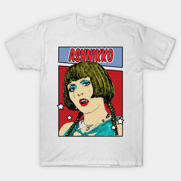 Ashnikko Pop Art Comic Style T-Shirt by Flasher